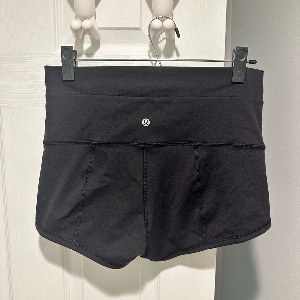 Lululemon Athletica Black Athletic Shorts High-Rise Moisture-Wicking